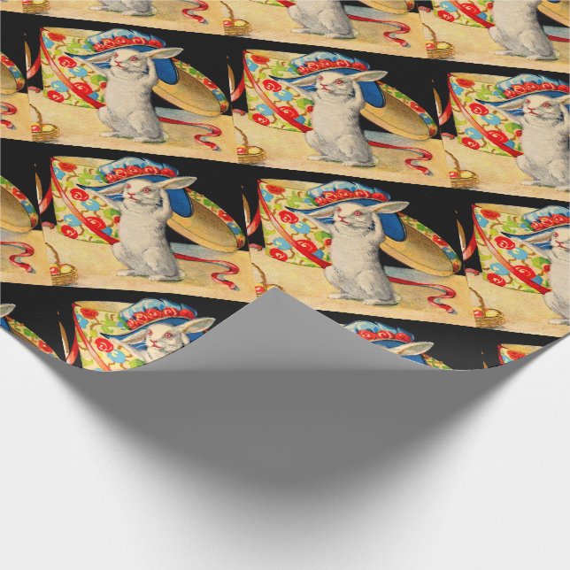 Söt, vit bunt med stor hatt presentpapper (Hörn)