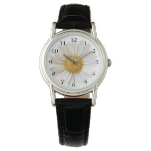 Söt Vit Daisy på Vit Blommigt Armbandsur