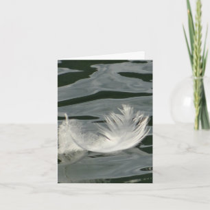 Söt vit fjäder anteckningskort