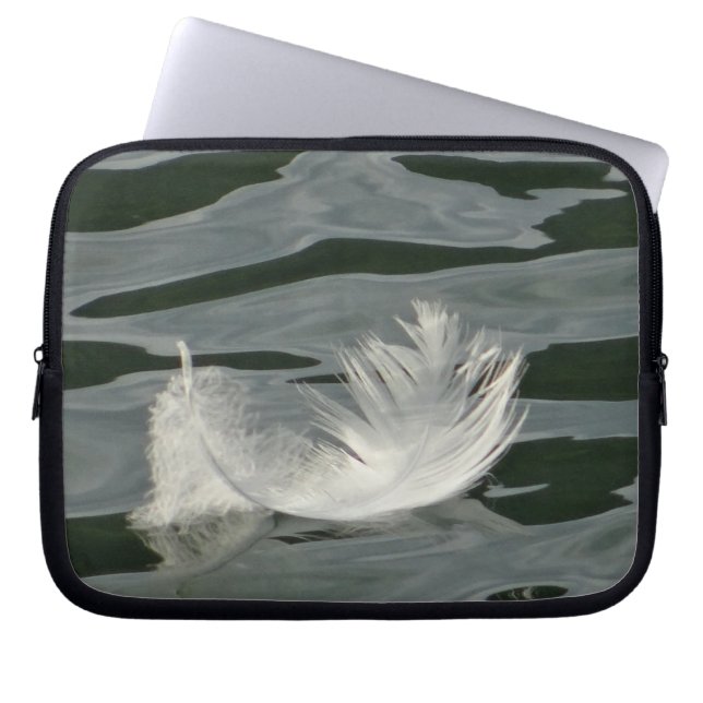 Söt vit fjäder laptop fodral (Framsidan)