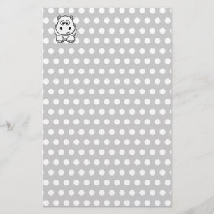 Söt Vit Flodhäst Brevpapper