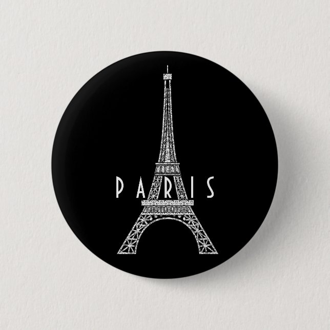 Söt vit Frankrike Paris Eiffeltornet Knapp (Framsida)