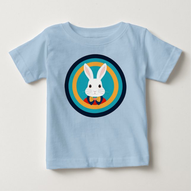 Söt Vit Kanin T Shirt (Framsida)