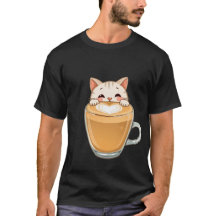 Söt Vit Katt Latte Art Kaffe Hjärtan ✨🐾☕