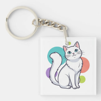 Söt vit katt sittande grafisk t-shirt