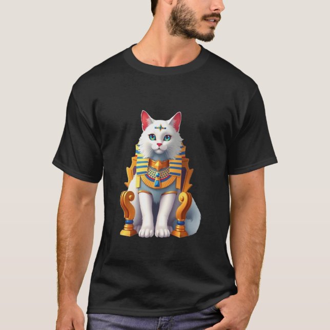 Söt Vit Katt T Shirt (Framsida)