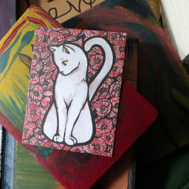 Söt Vit Katt Vykort