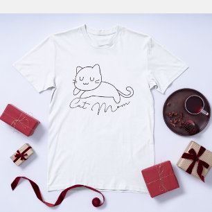 Söt vit kattmamma Enkel rolig kattälskare T Shirt