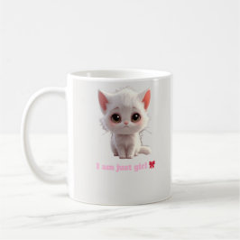 Söt Vit Kattunge Mugg - Jag Är Bara Tjej Kattälska