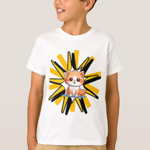 Söt Vit Kattunge Pop Art-illustration T Shirt