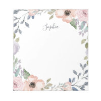 Söt Vit och Trendig Rosa Blommigt av vattenfärg