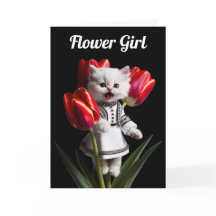 Söt vit persisk blomsterflicka gratulationskort