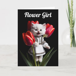 Söt vit persisk blomsterflicka gratulationskort kort