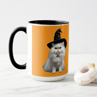 Söt vit persisk häxa Halloween-mugg Mugg