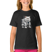 Söt vit persisk robotbarn t-shirt
