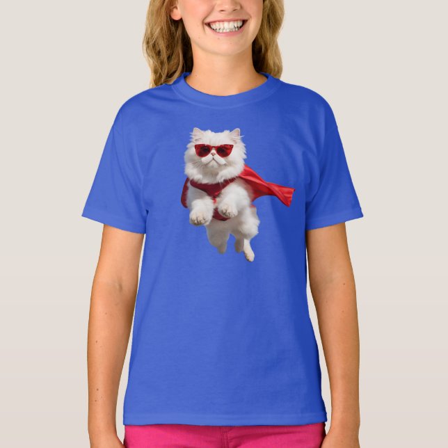 Söt vit persisk superhjälte barn t-shirt (Framsida)