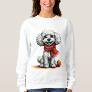 Söt vit pudel present till hundälskare t shirt