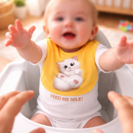 Söt Vit Rävvänd Babyhalsduk Hakklapp