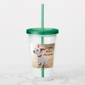 Söt vit renvalp hund foto jul take away mugg