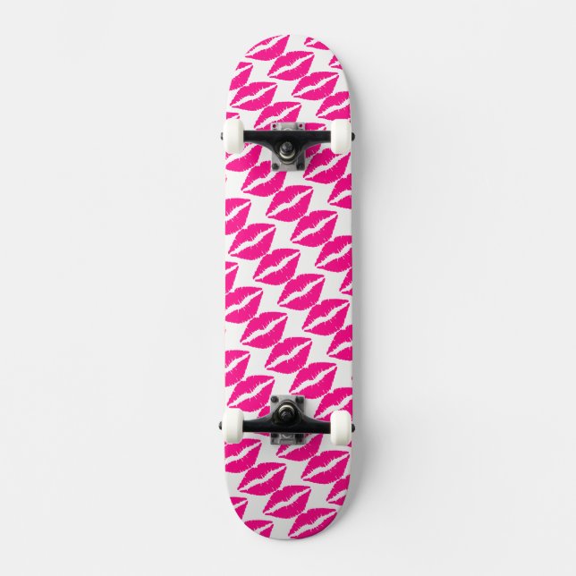 Söt vit rosa kyssar mönster halsduk Case-Mate  Mini Skateboard Bräda 18,5 Cm (Framsida)