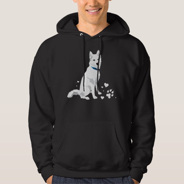 Söt vit siberian husky - söt vit snö hund hoodie (Framsida)