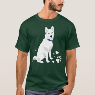söt vit Siberian husky, vit Snö hund  T Shirt
