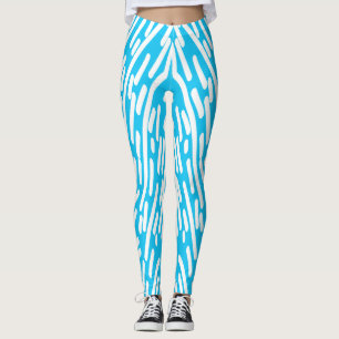 Söt vit & turkos klassisk "Ratti_Creative_Arts" Leggings