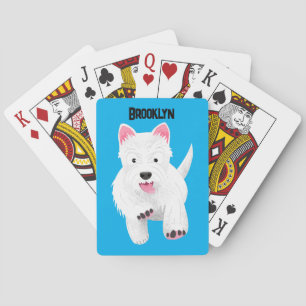 Söt vit west highland terrier tecknad film casinokort