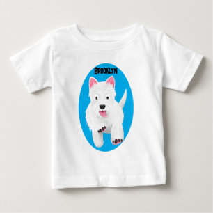 Söt vit west highland terrier tecknad hund t shirt