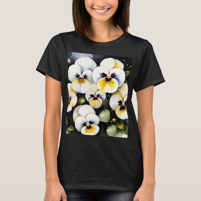 Söt, vita rutor, vattenfärgmålarfärgning t shirt (Framsida)