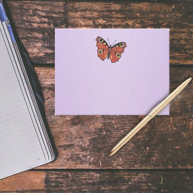 Söt Vivid Monarch Butterfly Lila Post-it Block (Pretty monarch butterfly with abstract markings on light purple post it notes.)