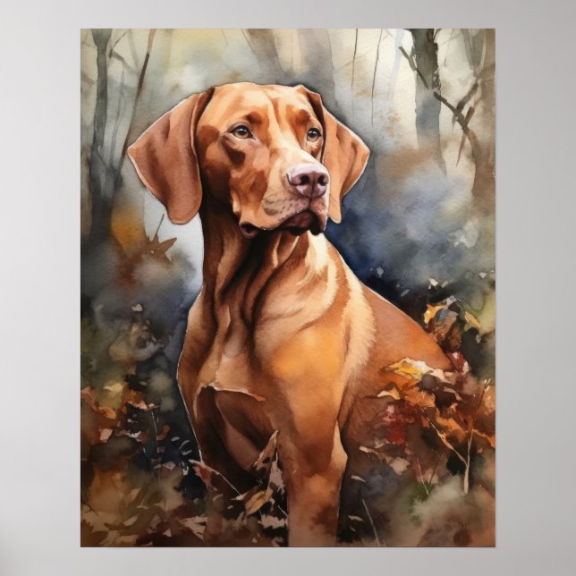 Söt Vizsla Hund Konsttryck Poster (Framsidan)