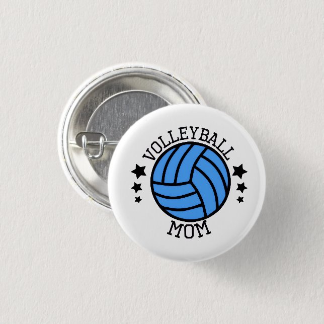 Söt volleyboll sport mamma ordkonst  knapp (Framsida & baksida)