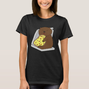 Söt vombat som äter pizza snabbmat gnagare t shirt