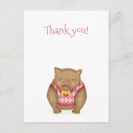 Söt vombat tack-kort vykort
