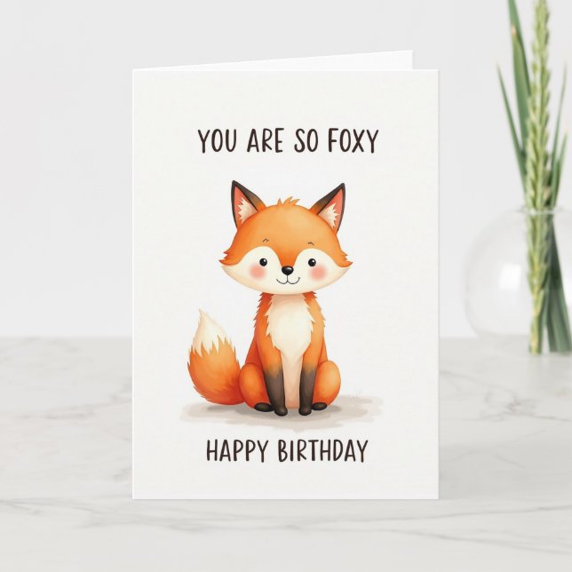Söt Vulpine Födelsedagskort Kort (Framsida)