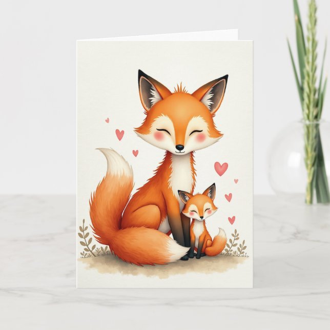 Söt Vulpine Morsdagskort Kort (Framsida)