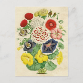 Söt vykort för blommigt med blandad Vintage