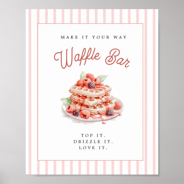 Söt Waffle Bar Bröllopsdusch  Poster (Framsidan)