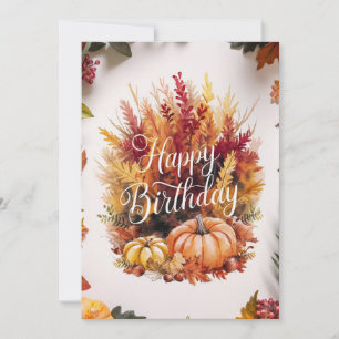 Söt Warm Wish Autumn Fall Grattis på födelsedagen Kort