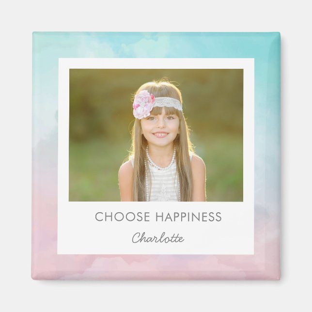 Söt Watercolor Anpassningsbar Caption Locker Magne Magnet (Framsidan)