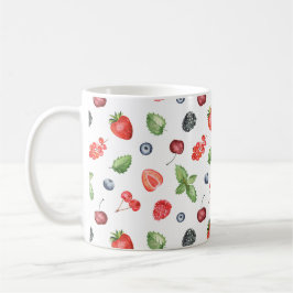 Söt Watercolor Berry Mönster Kitchen Kaffemugg