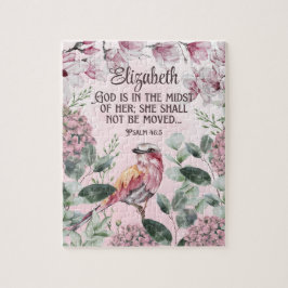 Söt Watercolor Bird Flowers Christian Scripture Pussel