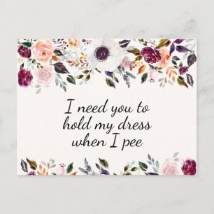 Söt Watercolor Blommigt Bridesmaid Frieri kort