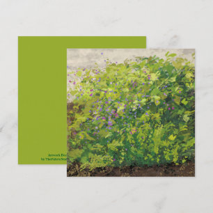 Söt Watercolor Blommigt Bush Graphic Art Painting Kort