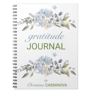 Söt Watercolor Blommigt Gratitude Journal Anteckningsbok