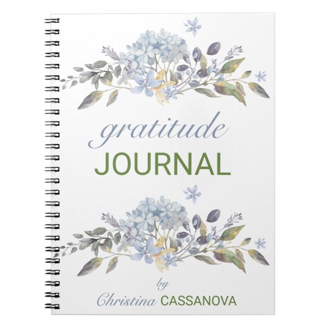 Söt Watercolor Blommigt Gratitude Journal Anteckningsbok (Framsidan)