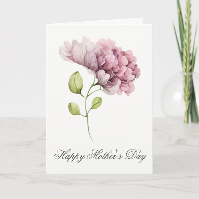 Söt Watercolor Blommigt Mors dag Card Kort (Framsida)