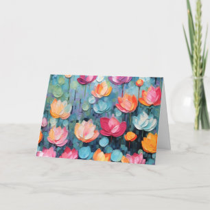 Söt Watercolor Blommigt Note Card Helgkort