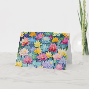 Söt Watercolor Blommigt Note Card Helgkort